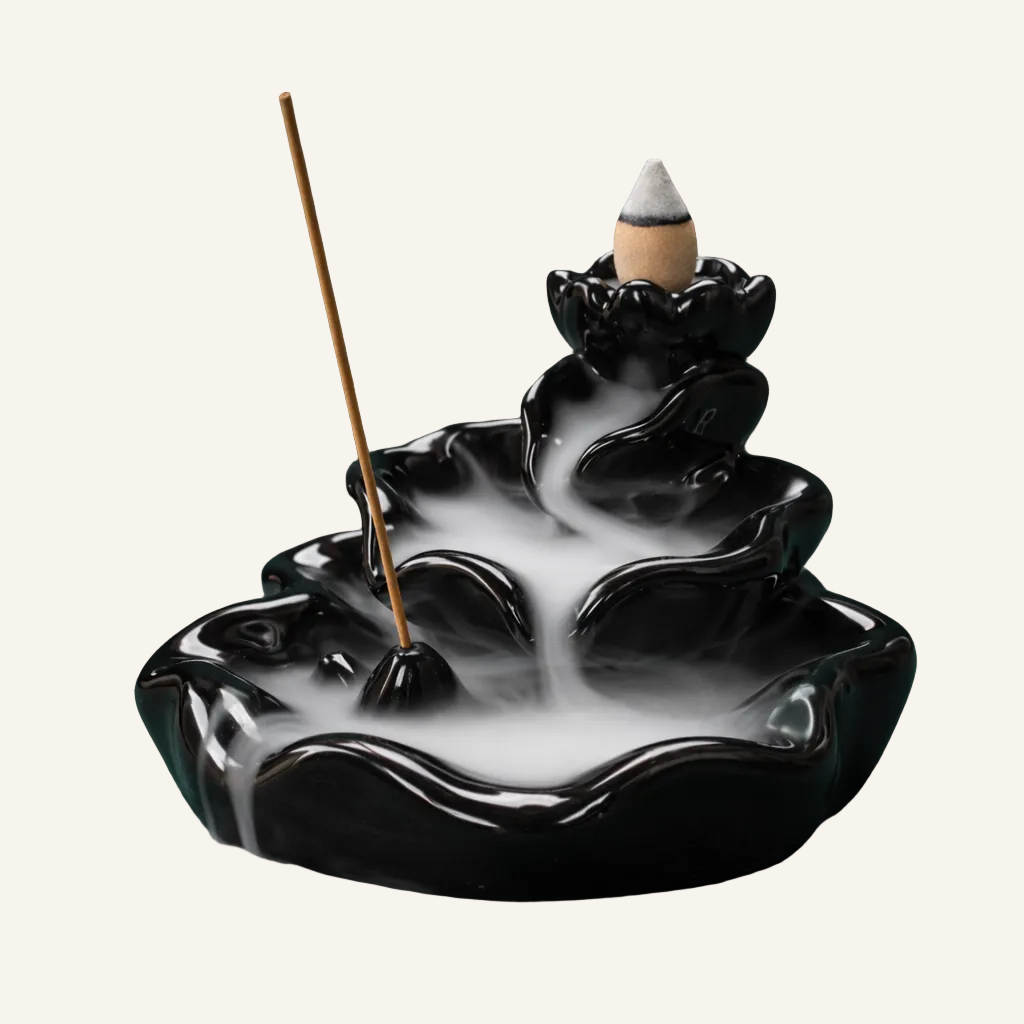 Wasserfall Räucherkegelhalter - Räucherbrunnen inkl. 20 Kegel