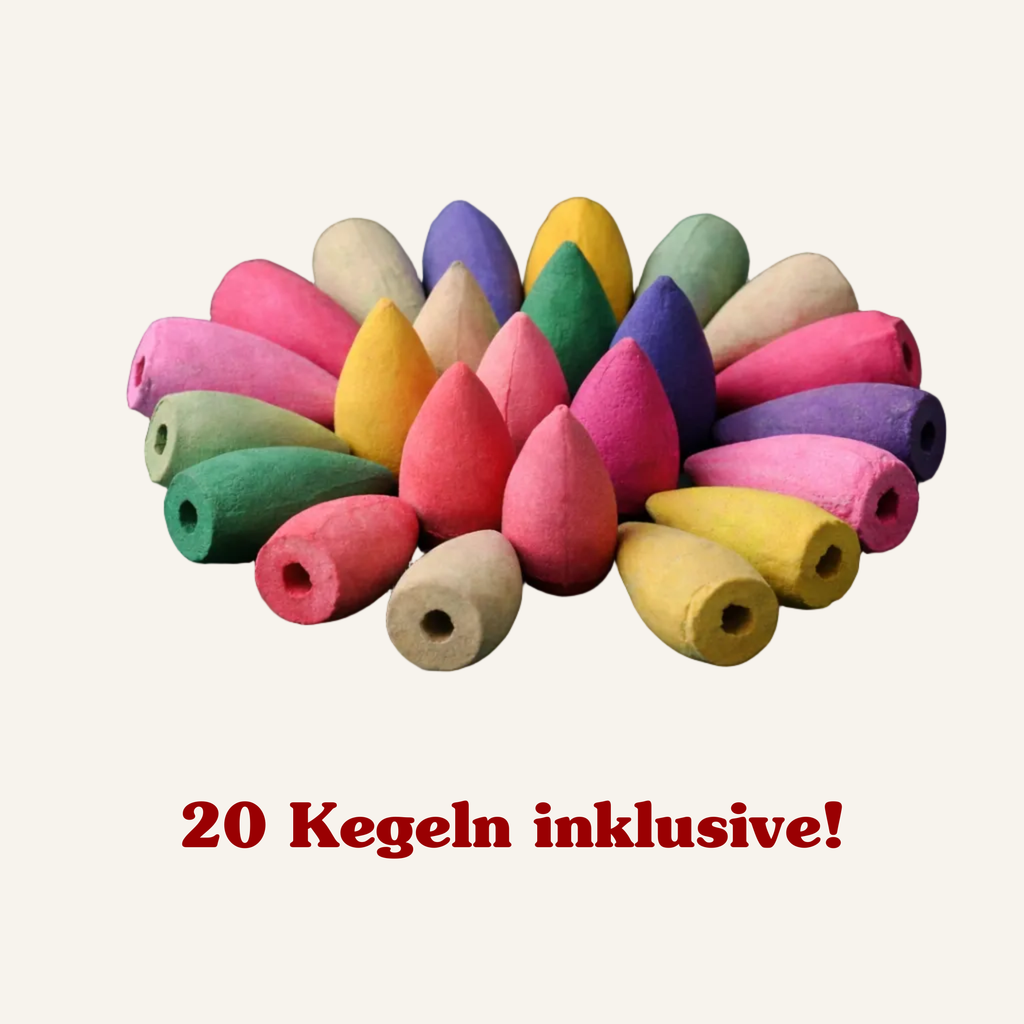 Wasserfall Räucherkegelhalter inkl. 20 Kegel