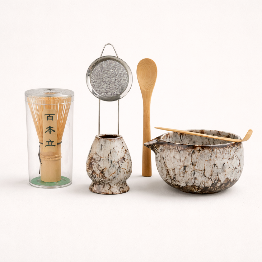 Matcha Tee-Set – 6-teilig im japanischen Stil (weiß)