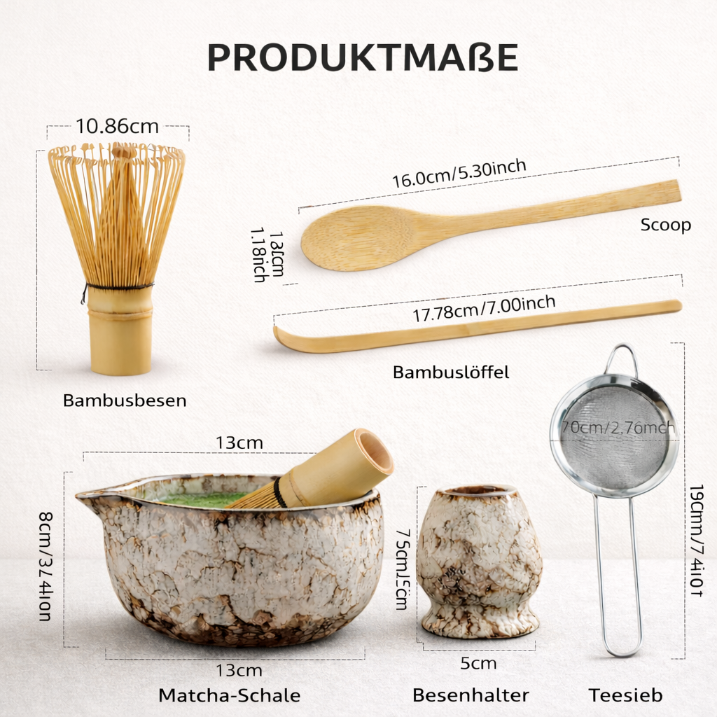 Matcha Tee-Set – 6-teilig im japanischen Stil (weiß)