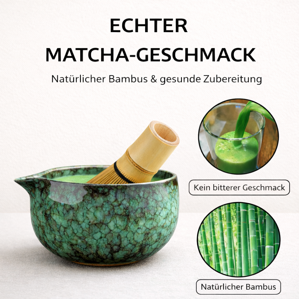 Matcha Tee-Set – 6-teilig im japanischen Stil (cyan)