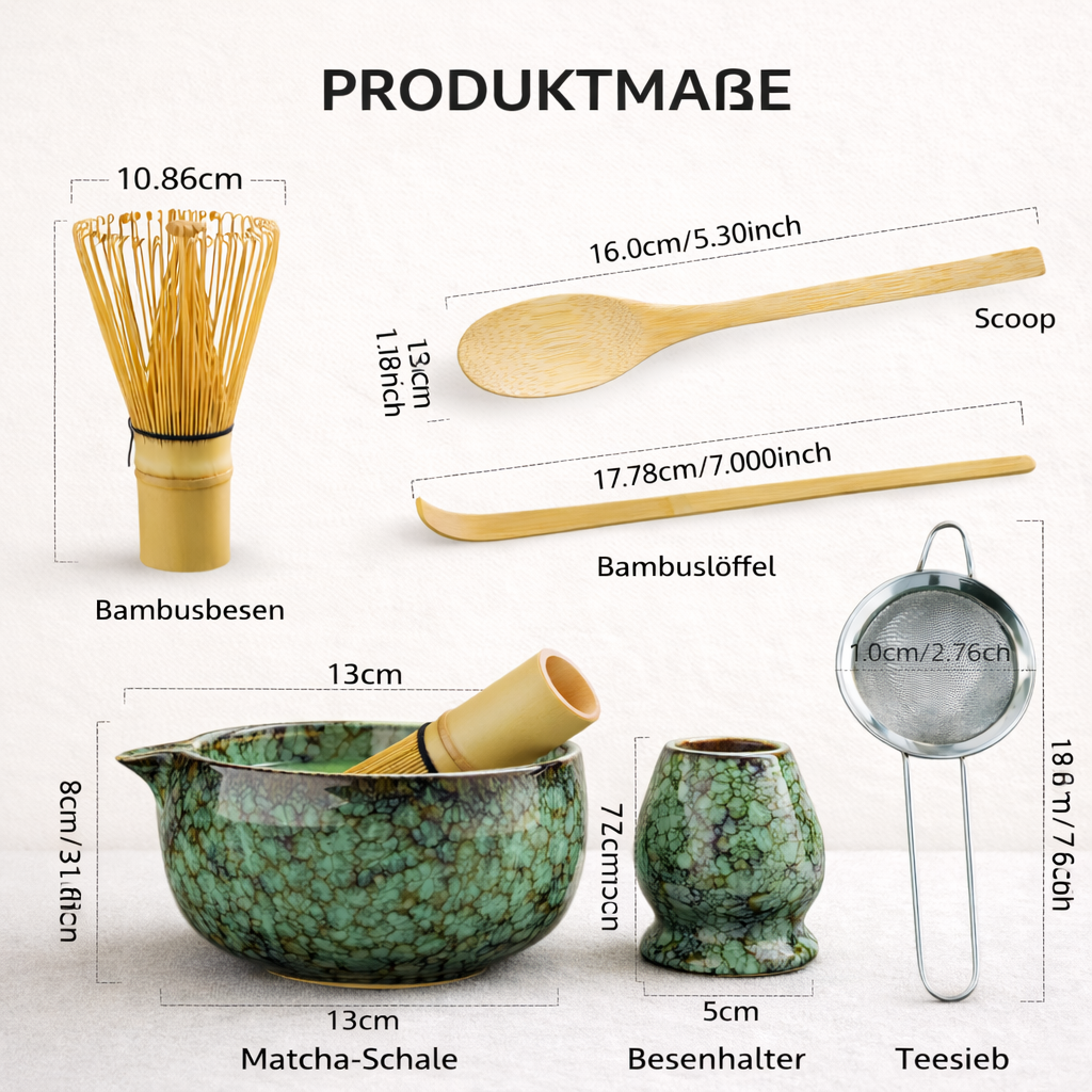 Matcha Tee-Set – 6-teilig im japanischen Stil (cyan)